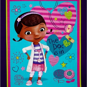 Springs Creative Disney Doc McStuffins The Doc is in 36 In. Panel Multi 100% Cotton Sold by The Panel. (SC656)