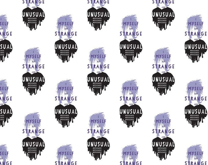 Camelot Fabrics Warner Brothers Beetlejuice Lydia Deetz White Premium Quality 100% Cotton Fabric (CA979KK)