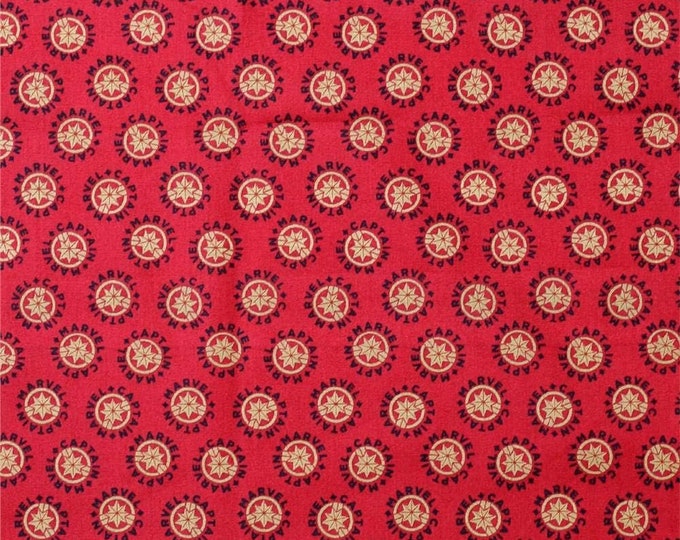 Camelot Fabrics Marvel Heroes Captain Marvel Logo Red Premium Quality 100% Cotton Fabric (CA1085KK)