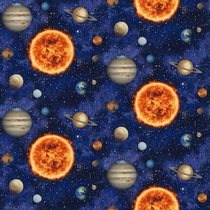 Studio E Fabrics Planetary Missions Solar System Multicolor Premium Quality 100% Cotton Fabric (M16XX)