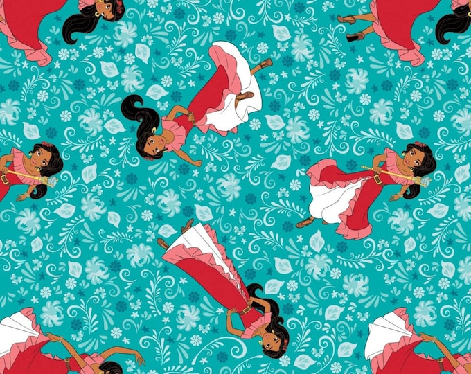 Camelot Fabrics Disney Princess Elena of Avalor Poses Bali Premium Quality 100% Cotton Fabric (CA137)