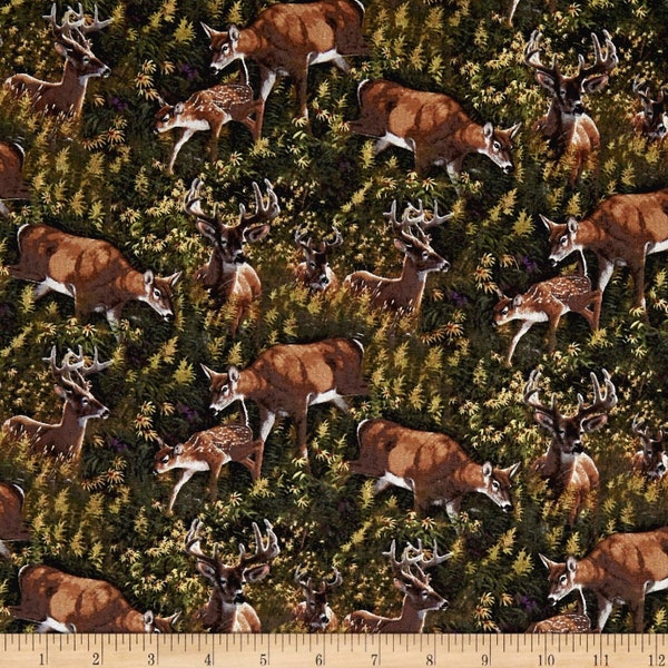 Springs Creative Wild Wings Feast In The Valley Deer Coordinate Premium Quality 100% Cotton Fabric (SC1183)