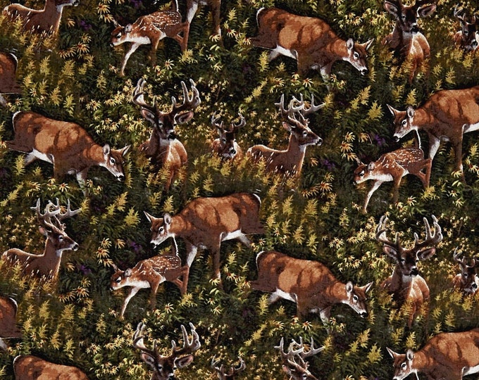 Springs Creative Wild Wings Feast In The Valley Deer Coordinate Premium Quality 100% Cotton Fabric (SC1183)