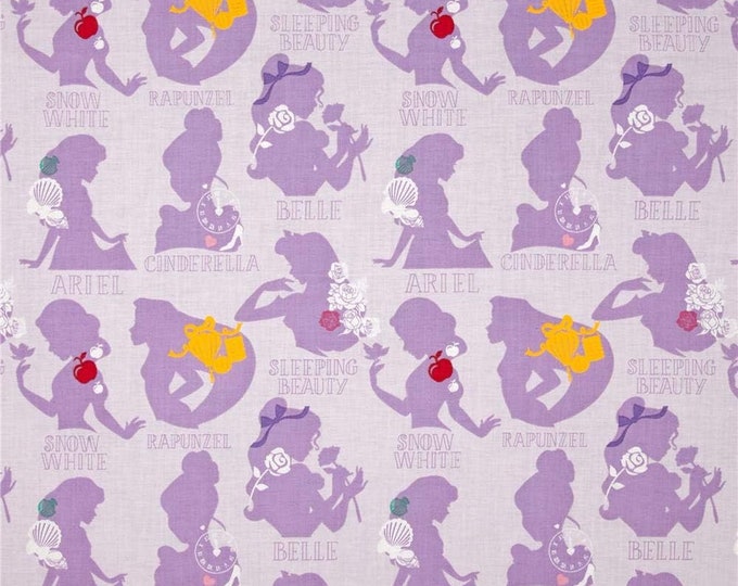 Camelot Fabrics Disney Princess Cameo Purple Premium Quality 100% Cotton Fabric (CA86)