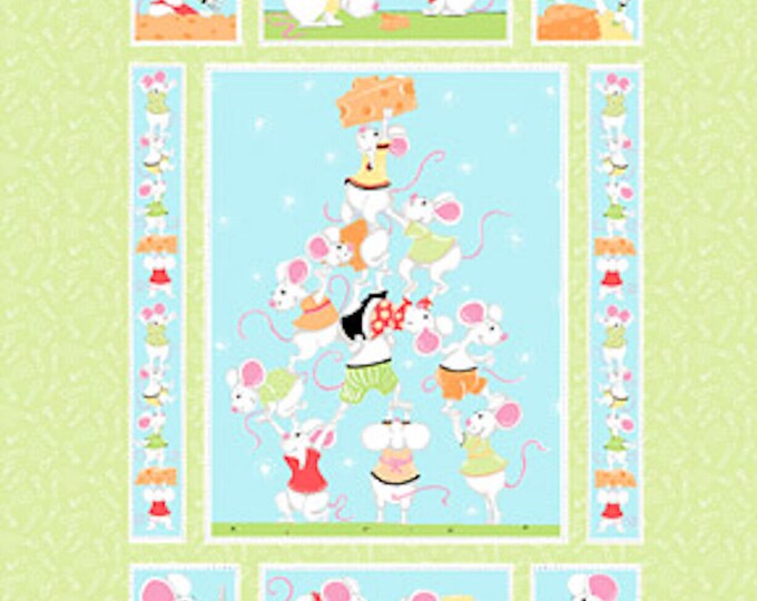 Susybee Norton Cheese Quilt Lime Green 35x43" Panel Premium Quality 100% Cotton Fabric sold by the panel (SB67)