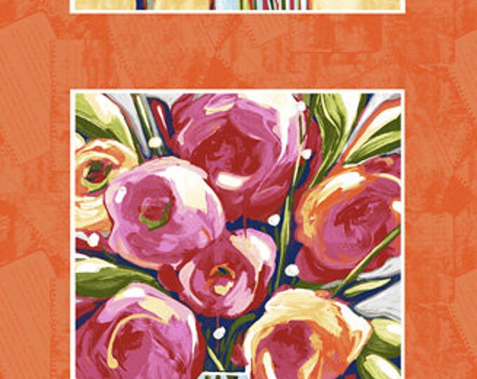 Susybee Floral Mayfair Susannah Bee 24x43 Panel Premium Quality 100% Cotton Fabric sold by the panel (SB114)