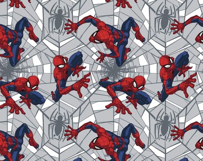Springs Creative Marvel Avengers Spider-Man Web Crawler Premium Quality 100% Cotton Fabric (SC1566KK)