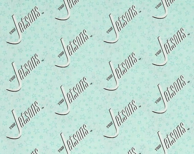 Camelot Fabrics The Jetsons Logo Light Blue Premium Quality 100% Cotton Fabric (CA994)