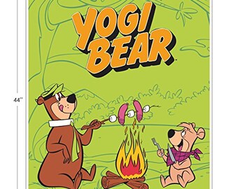 Yogi Bear 35" Panel in Green Camelot 100% Cotton fabric by the panel  (CA1043)