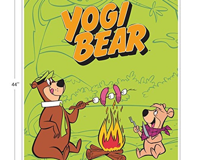 Yogi Bear 35" Panel in Green Camelot 100% Cotton fabric by the panel  (CA1043)