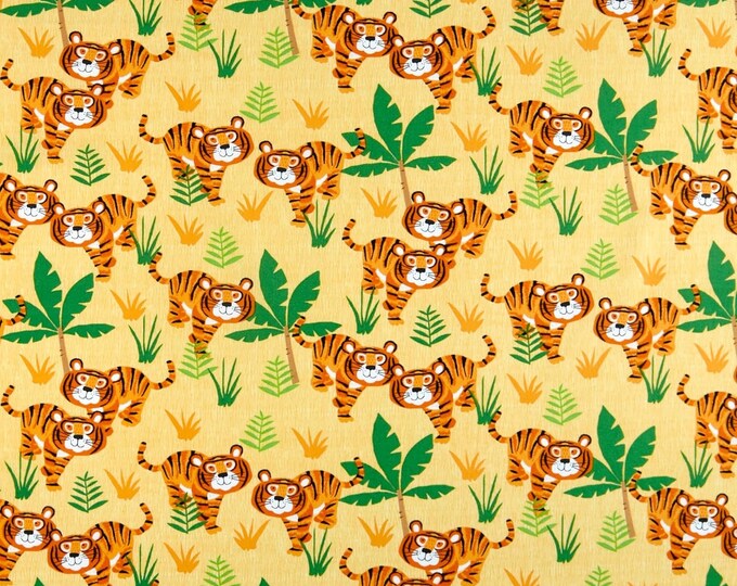 Timeless Treasures Jungle Boogie Tigers Sun Premium Quality 100% Cotton Fabric (TT709)