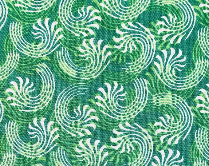 Fabri-Quilt Candy Cane Swirls in Green Premium Quality 100% Cotton Fabric (FQ178)