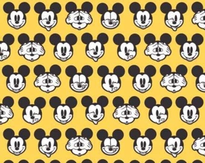 Camelot Fabrics Disney Mickey Expressions Yellow Premium Quality 100% Cotton Fabric (CA203KK)