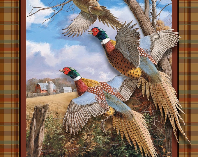 Wild Wings Crested Ringneck Wall Panel by Springs Creative 100% Cotton Fabric SC720BB