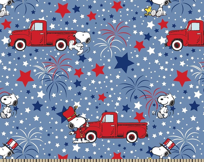 Springs Creative Snoopy Patriotic Metallic Premium Quality 100% Cotton Fabric (SC1239KK)