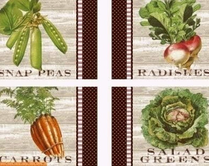 Windham Fabrics Market Place Vegetables for Sale Panel(23"x44") Premium Quality 100% Cotton Fabric by the panel (M529)