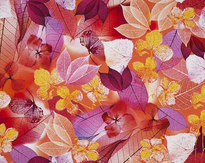 Timeless Treasures Digital Neon Nature Bright Magical Flowers Pink Premium Quality 100% Cotton Fabric (TT815CC)