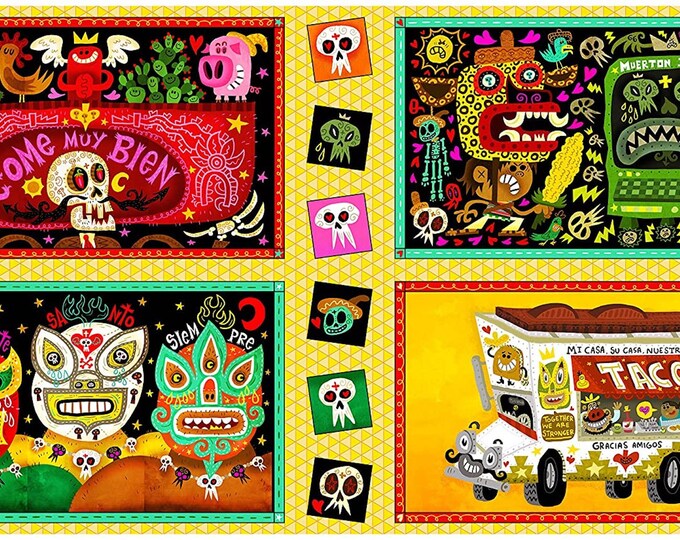 Quilting Treasures Hot tamale Large foodie patches Panel 24" Premium Quality 100% Cotton Fabric by the panel (QT1127KK)