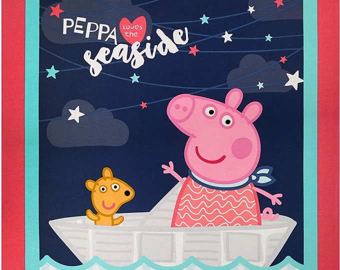 Peppa the seaside  panel 35.5"  Springs Creative 100% cotton 43" wide fabric Sold by the Panel (SC1249)