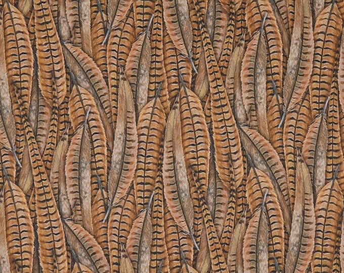 Springs Creative Wild Wings Crested Ringneck Feathers Premium Quality 100% Cotton Fabric (SC102XX)