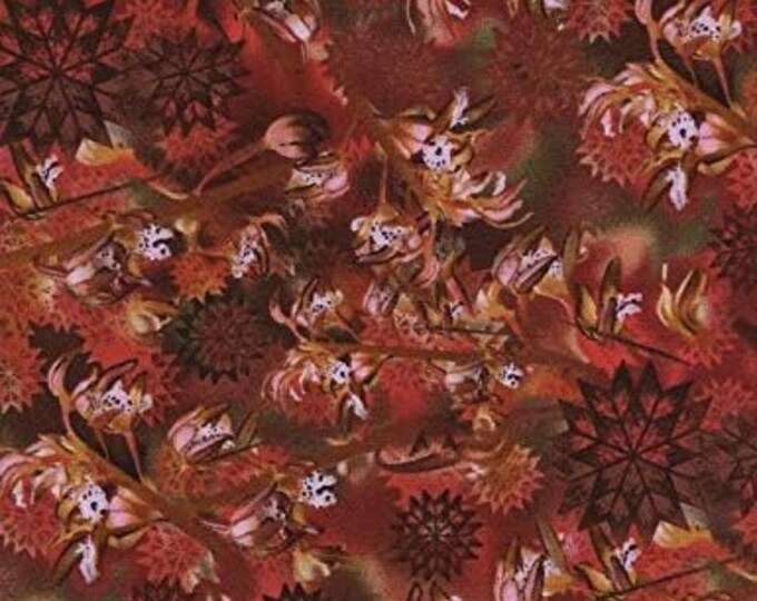 Timeless Treasures Rust Coral Root Premium Quality 100% Cotton Fabric (TT691)
