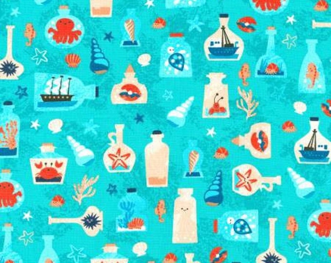 Robert Kaufman Seaside Treasures Pacific Teal Premium Quality 100% Cotton Fabric (RK344)