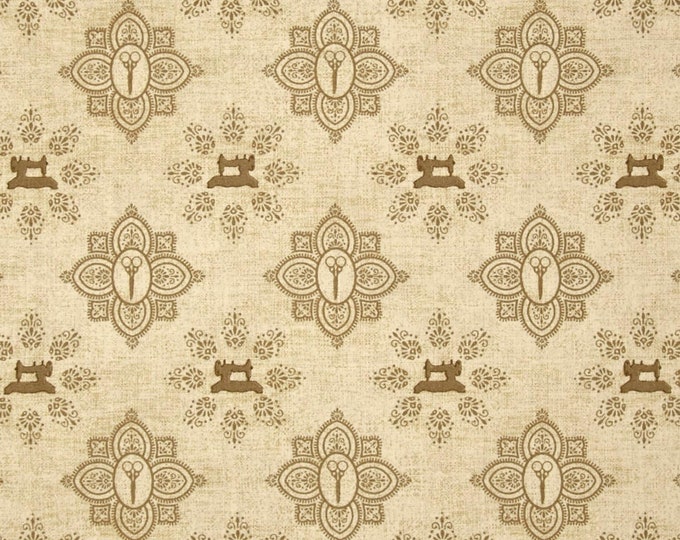 Quilting Treasures Seamless Damask Tan Premium Quality 100% Cotton Fabric (QT1156KK)