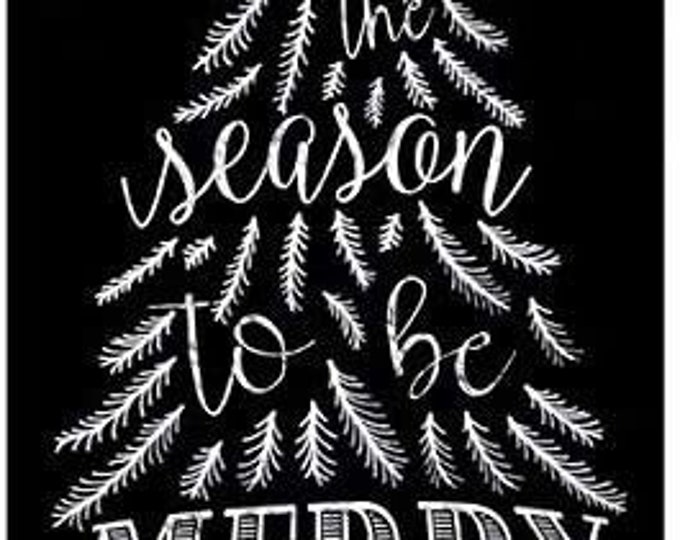Timeless Treasures Fabrics Christmas Chalkboard 24in Tree Panel Premium Quality 100% Cotton Fabric (TT463)