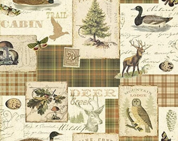 David Textiles North Memories Animals Patches Premium Quality 100% Cotton Fabric (DA95)