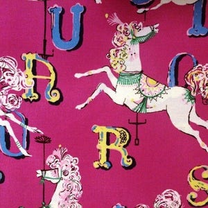 Dear Stella Carousel 154 Plum  100% cotton 43&quot; wide fabric  (TT1)