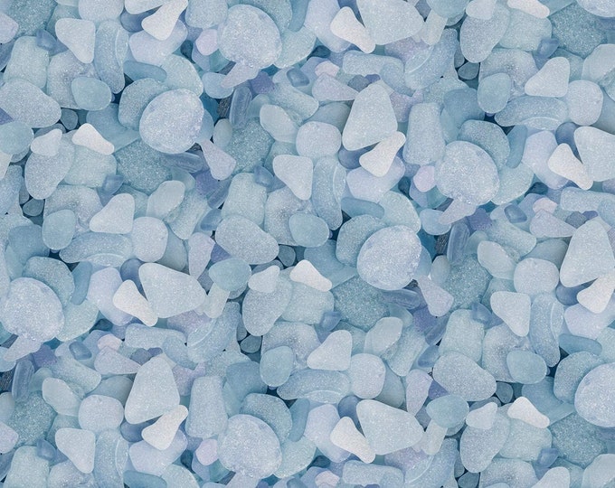 Windham Fabrics Mist Mermaids Tears Rocks Blue Premium Quality 100% Cotton Fabric (M53KK)