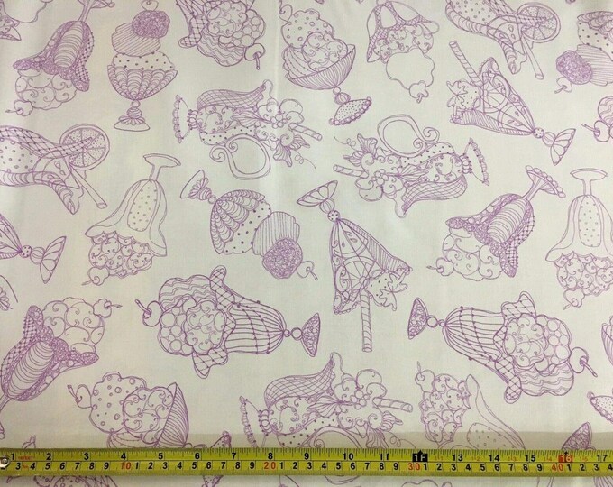 Quilting Treasures Sweetie Loralie Purple Premium Quality 100% Cotton Fabric (QT159)
