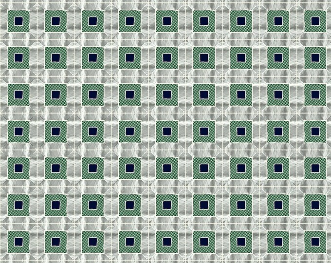 Quilting Treasures Gretta Squares Green Premium Quality 100% Cotton Fabric (QT860)