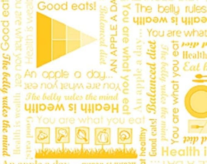 Quilting Treasures Super Foods Yellow and White Fabric Premium Quality 100% Cotton Fabric (QT1274KK)