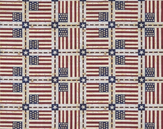 Springs Creative Patriotic Flags Red Premium Quality 100% Cotton Fabric (SC64XX)