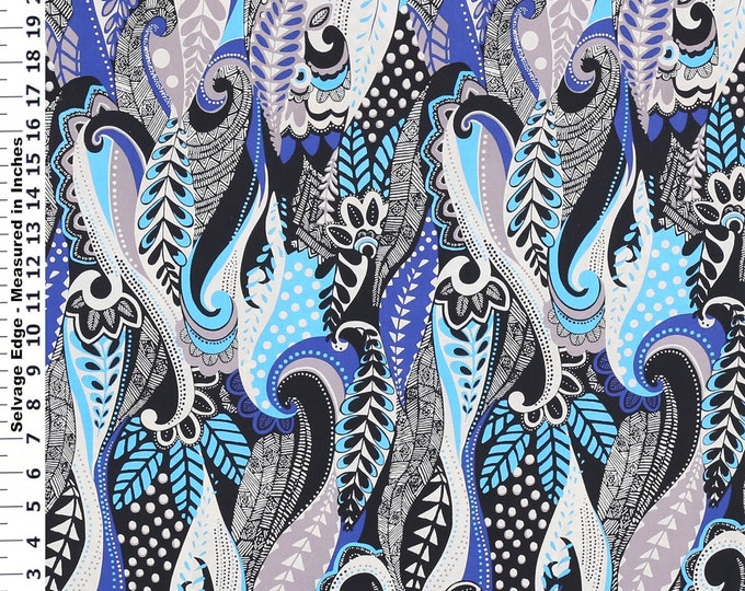 Fabri-Quilt Marimba Large Fronds Premium Quality 100% Cotton Fabric (FQ60)