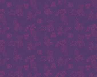 Camelot Fabrics Transformers Interstellar in Purple Premium Quality 100% Cotton Fabric (CA872AA)
