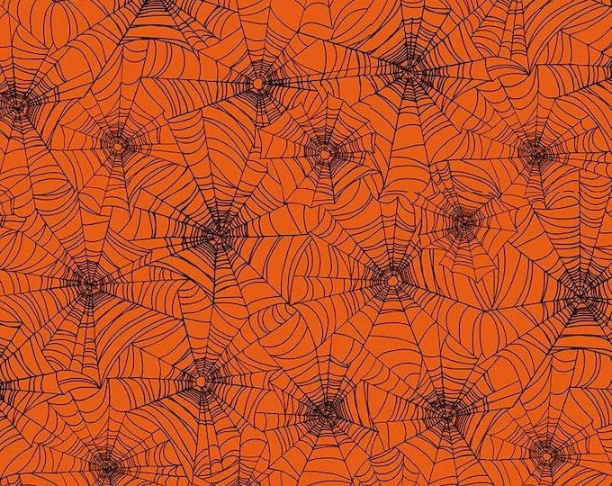 Timeless Treasures Halloween Web Orange Premium Quality 100% Cotton Fabric (TT1151KK)