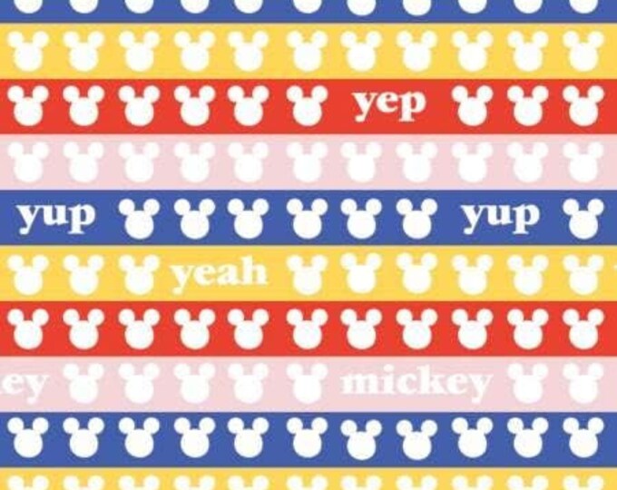 Camelot Fabrics Disney Yup Yep Yeah Mickey Premium Quality 100% Cotton Fabric (CA215KK)