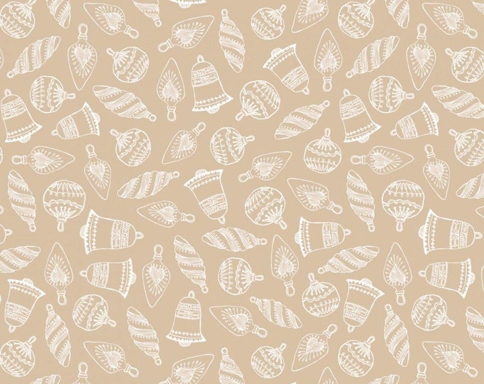 Springs Creative Santa's Stash Tan Ornaments Premium Quality 100% Cotton Fabric (SC714)