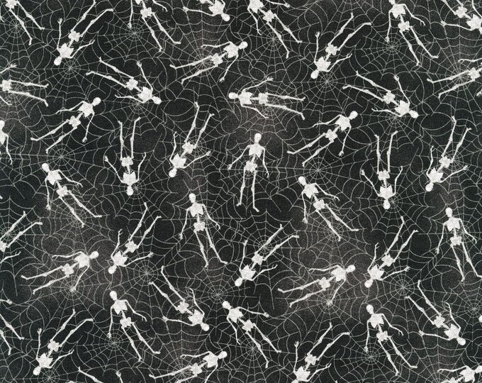 Whistler Studios One of A Kind Skeletons Charcoal Premium Quality 100% Cotton Fabric (WF22)
