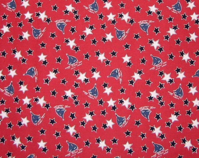 Springs Creative Susan Winget Patriotic Sailboats Red Premium Quality 100% Cotton Fabric (SC1544KK)
