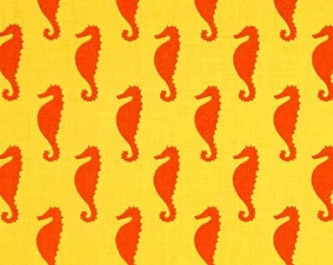 Robert Kaufman Sea and Sun Sunshine Sea Horses Yellow Premium Quality 100% Cotton Fabric (RK185)
