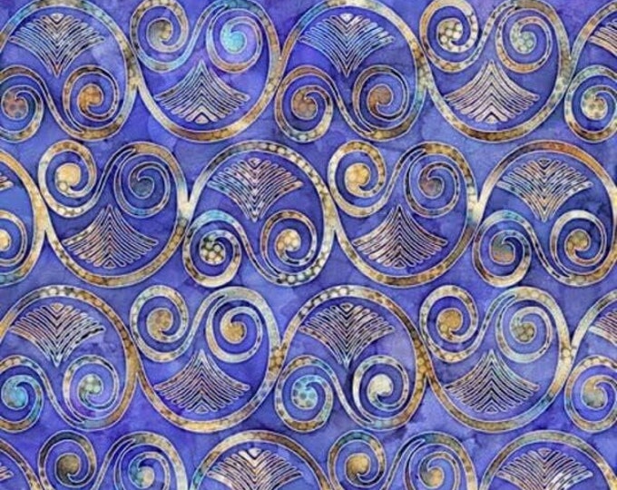 Quilting Treasures Sylvan Blue Set Swirl Premium Quality 100% Cotton Fabric (QT625XX)