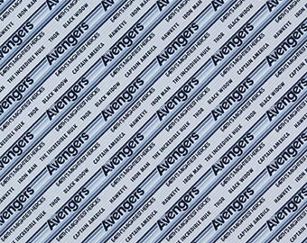 Camelot Fabrics Avengers - Retro Stripe with Names Premium Quality 100% Cotton Fabric (CA10KK)