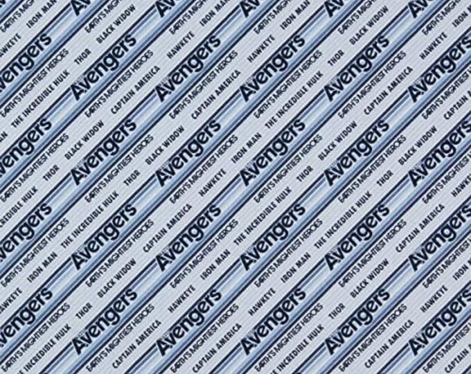 Camelot Fabrics Avengers - Retro Stripe with Names Premium Quality 100% Cotton Fabric (CA10KK)