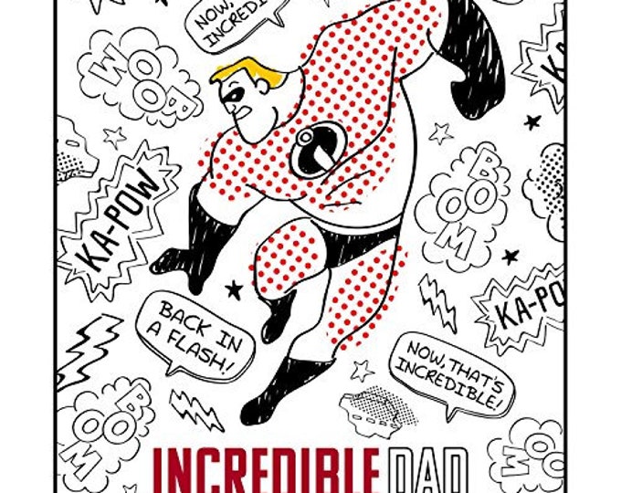 Disney Panel Pixar Coloring Collection Incredibles Color Me 35" Panel Camelot 100% Cotton fabric by the panel  (CA1048)