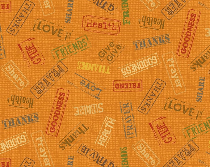 Marcus Fabrics Songbook Harvest Reminders Orange Quilt Premium Quality 100% Cotton Fabric (M683KK)