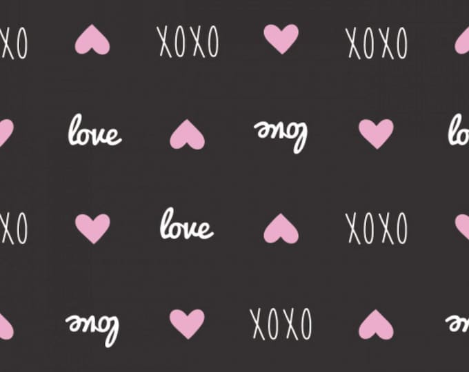 Camelot Fabrics Sweet Messages Black Premium Quality 100% Cotton Fabric (CA1418KK)