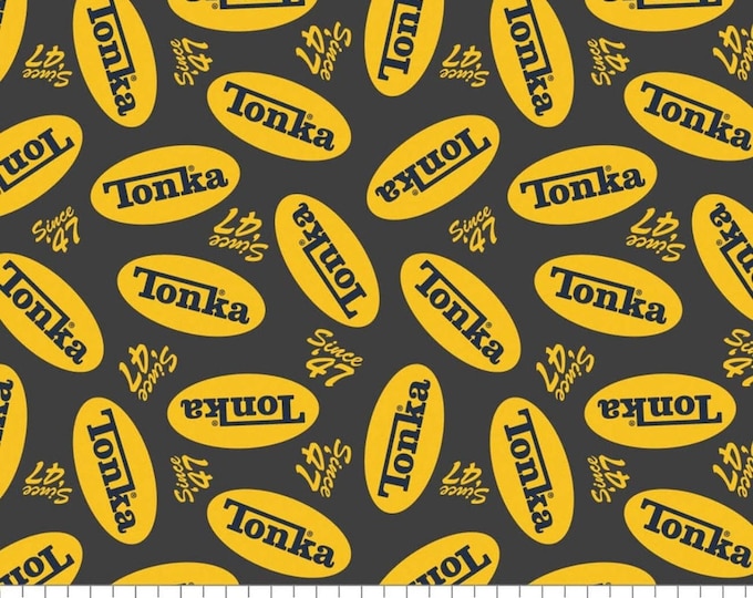 Camelot Fabrics Tonka Logo Tossed Retro Quality 100% Cotton Fabric (CA1407KK)